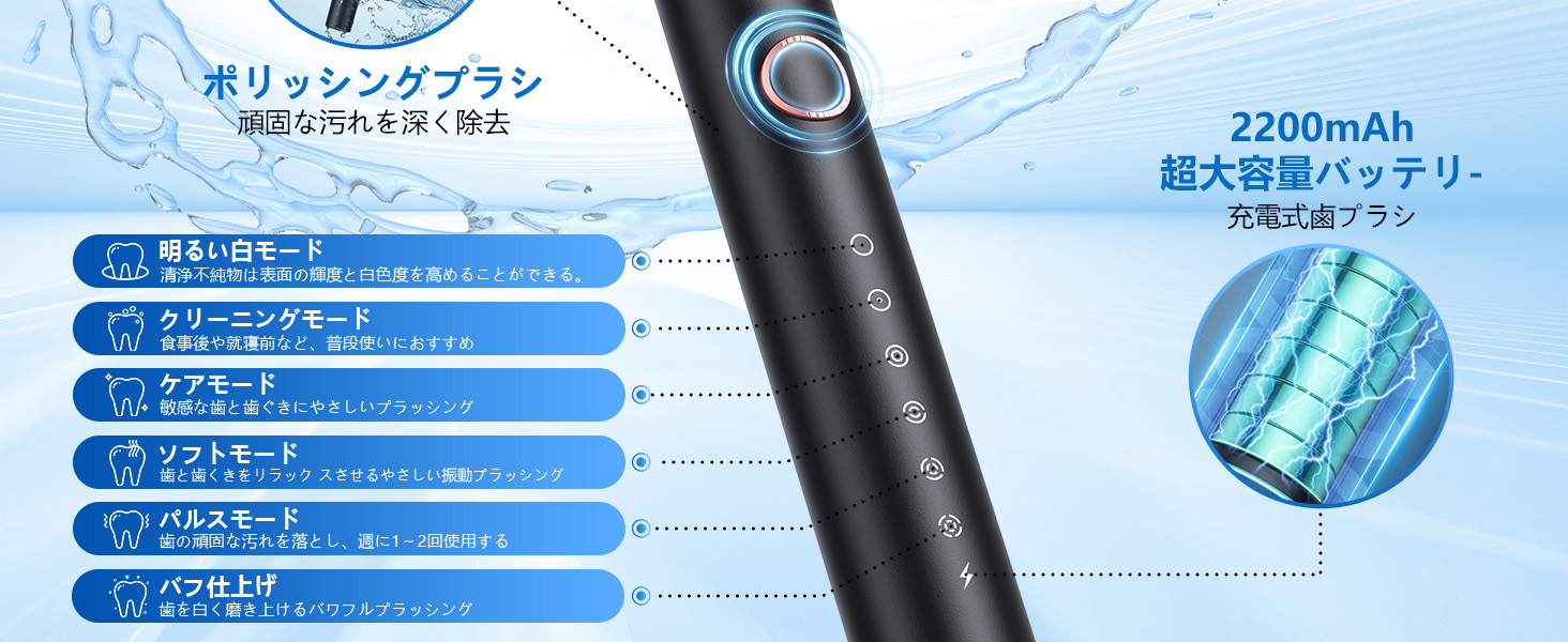 Baometi T2 電動歯ブラシ (音波式) Details 3